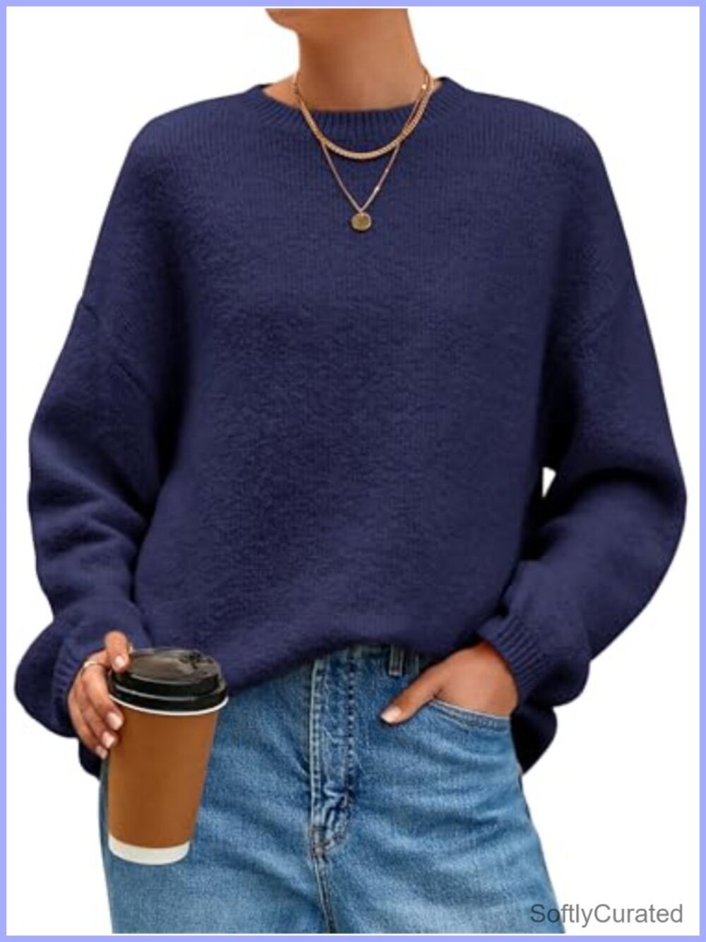 Fuzzy Chunky Oversized Crewneck Pullover Sweater